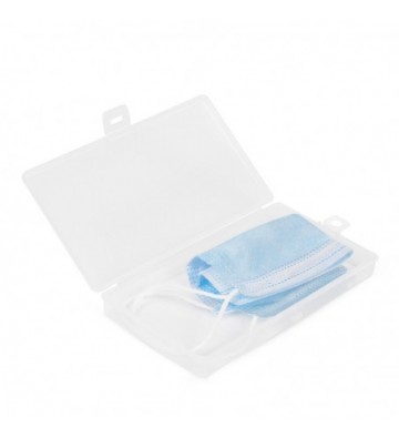 Porta mascarillas transparente